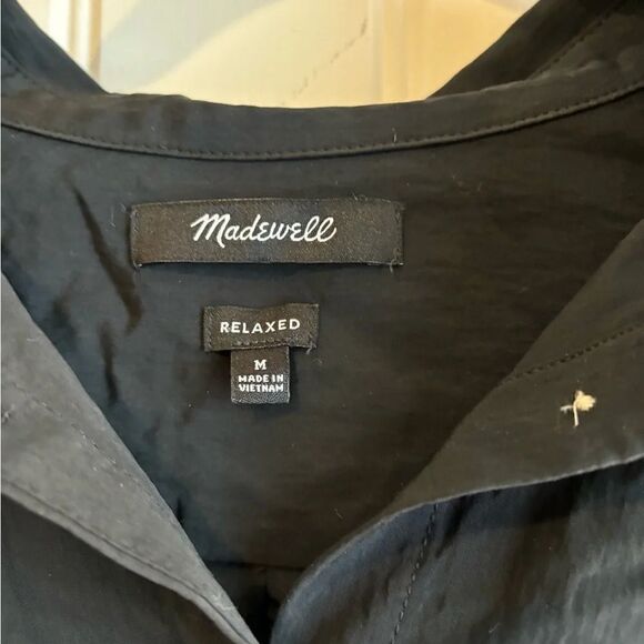 Madewell Black collared relaxed fit blouse size Medium in EUC! - Picture 5 of 12